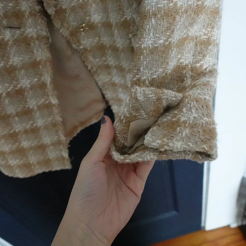 Mango Tweed Jacket Blazer With Jewel Button S - Picture 6 of 7